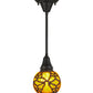 Meyda Lighting Castle 6" Craftsman Brown Butterfly Orb Mini Pendant Light With Amber Shade Glass