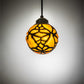 Meyda Lighting Castle 6" Dark Bronze Butterfly Orb Mini Pendant Light With Amber Shade Glass
