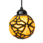 Meyda Lighting Castle 6" Dark Bronze Butterfly Orb Mini Pendant Light With Amber Shade Glass