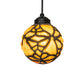 Meyda Lighting Castle 6" Dark Bronze Butterfly Orb Mini Pendant Light With Amber Shade Glass