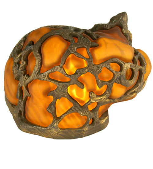 Meyda Lighting Castle 6" Shell Mahogany Bronze Frame With Amber Shade Glass