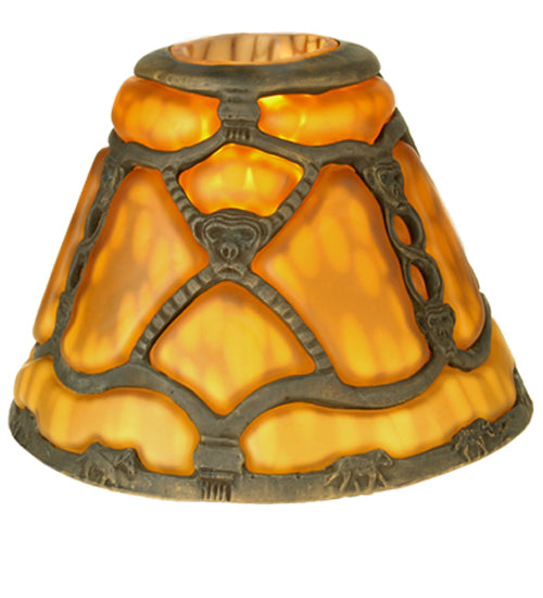 Meyda Lighting Castle Bantam 7" Mahogany Bronze With Amber Shade Glass