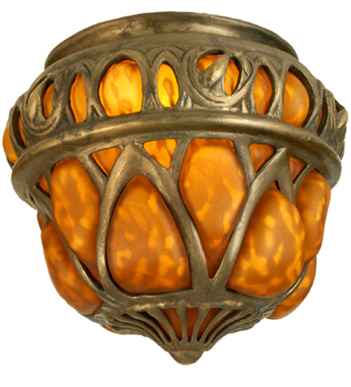 Meyda Lighting Castle Crown 9" Antique Frame With Amber Shade Glass