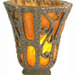 Meyda Lighting Castle Ivy 4" Mahogany Bronze With Amber Lantern Shade Glass