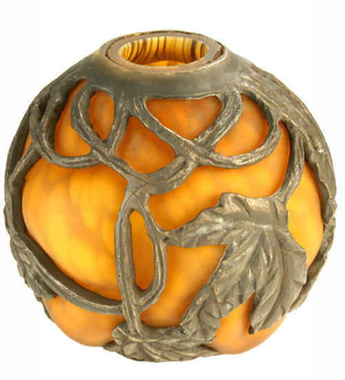 Meyda Lighting Castle Rose 5" Mahogany Bronze Frame With Amber Shade Glass