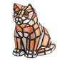 Meyda Lighting Cat 7" Table Lamp With Amber & White Shade Glass