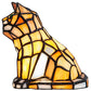 Meyda Lighting Cat 7" Table Lamp With Amber & White Shade Glass