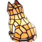 Meyda Lighting Cat 7" Table Lamp With Amber & White Shade Glass