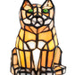Meyda Lighting Cat 7" Table Lamp With Amber & White Shade Glass