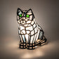 Meyda Lighting Cat 7" Table Lamp With White & Black Shade Glass