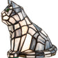 Meyda Lighting Cat 7" Table Lamp With White & Black Shade Glass