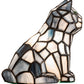 Meyda Lighting Cat 7" Table Lamp With White & Black Shade Glass