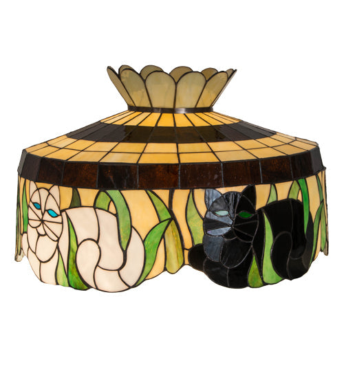 Meyda Lighting Cat 78062 20" Multi-Colored Shade Glass