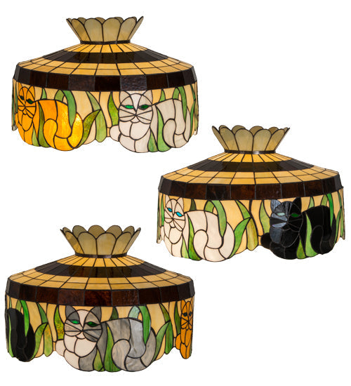 Meyda Lighting Cat 78062 20" Multi-Colored Shade Glass