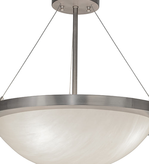Meyda Lighting Catalina 20" 4-Light Brushed Nickel Semi-flush Mount Light With Opaque White Art Shade Glass