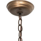 Meyda Lighting Catch of the Day 18" 2-Light Antique Copper Inverted Pendant Light With Amber Mica Shade Glass