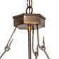 Meyda Lighting Catch of the Day 18" 2-Light Antique Copper Inverted Pendant Light With Amber Mica Shade Glass