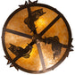 Meyda Lighting Catch of the Day 18" 2-Light Antique Copper Semi-flush Mount Ceiling Light With Amber Mica Shade Glass