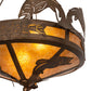 Meyda Lighting Catch of the Day 18" 2-Light Antique Copper Semi-flush Mount Ceiling Light With Amber Mica Shade Glass