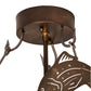 Meyda Lighting Catch of the Day 18" 2-Light Antique Copper Semi-flush Mount Ceiling Light With Amber Mica Shade Glass