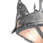 Meyda Lighting Catch of the Day 18" 2-Light Industrial Steel Inverted Pendant Light With Silver Mica Shade Glass