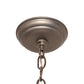 Meyda Lighting Catch of the Day 18" 2-Light Industrial Steel Inverted Pendant Light With Silver Mica Shade Glass