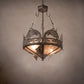 Meyda Lighting Catch of the Day 18" 2-Light Industrial Steel Inverted Pendant Light With Silver Mica Shade Glass