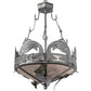 Meyda Lighting Catch of the Day 18" 2-Light Industrial Steel Inverted Pendant Light With Silver Mica Shade Glass
