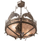 Meyda Lighting Catch of the Day 18" 2-Light Industrial Steel Inverted Pendant Light With Silver Mica Shade Glass