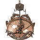 Meyda Lighting Catch of the Day 18" 2-Light Industrial Steel Inverted Pendant Light With Silver Mica Shade Glass