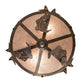 Meyda Lighting Catch of the Day 18" 2-Light Industrial Steel Inverted Pendant Light With Silver Mica Shade Glass