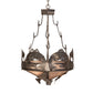 Meyda Lighting Catch of the Day 18" 2-Light Industrial Steel Inverted Pendant Light With Silver Mica Shade Glass