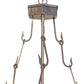 Meyda Lighting Catch of the Day 18" 2-Light Industrial Steel Inverted Pendant Light With Silver Mica Shade Glass