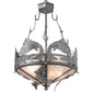 Meyda Lighting Catch of the Day 18" 2-Light Industrial Steel Inverted Pendant Light With Silver Mica Shade Glass