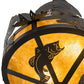 Meyda Lighting Catch of the Day 18" 2-Light Textured Black Flush Mount Light With Amber Mica Shade Glass