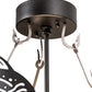 Meyda Lighting Catch of the Day 18" 2-Light Textured Black Flush Mount Light With Amber Mica Shade Glass