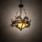 Meyda Lighting Catch of the Day 18" 2-Light Timeless Bronze Inverted Pendant Light With Green Art Shade Glass
