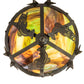 Meyda Lighting Catch of the Day 18" 2-Light Timeless Bronze Inverted Pendant Light With Green Art Shade Glass