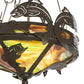 Meyda Lighting Catch of the Day 18" 2-Light Timeless Bronze Inverted Pendant Light With Green Art Shade Glass