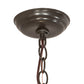 Meyda Lighting Catch of the Day 18" 2-Light Timeless Bronze Inverted Pendant Light With Green Art Shade Glass