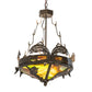 Meyda Lighting Catch of the Day 18" 2-Light Timeless Bronze Inverted Pendant Light With Green Art Shade Glass