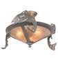 Meyda Lighting Catch of the Day 24" 3-Light Industrial Steel Semi-flush Mount Light With Silver Mica Shade Glass