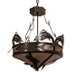 Meyda Lighting Catch of the Day 24" 4-Light Timeless Bronze Inverted Pendant Light With Silver Mica Shade Glass