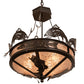 Meyda Lighting Catch of the Day 24" 4-Light Timeless Bronze Inverted Pendant Light With Silver Mica Shade Glass