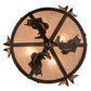 Meyda Lighting Catch of the Day 24" 4-Light Timeless Bronze Inverted Pendant Light With Silver Mica Shade Glass
