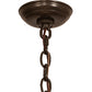 Meyda Lighting Catch of the Day 24" 4-Light Timeless Bronze Inverted Pendant Light With Silver Mica Shade Glass