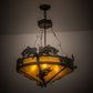 Meyda Lighting Catch of the Day 27" 4-Light Oil Rubbed Bronze Inverted Pendant Light With Amber Mica Shade Glass