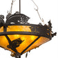 Meyda Lighting Catch of the Day 27" 4-Light Oil Rubbed Bronze Inverted Pendant Light With Amber Mica Shade Glass