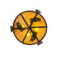 Meyda Lighting Catch of the Day 27" 4-Light Oil Rubbed Bronze Inverted Pendant Light With Amber Mica Shade Glass