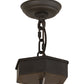 Meyda Lighting Catch of the Day 27" 4-Light Oil Rubbed Bronze Inverted Pendant Light With Amber Mica Shade Glass